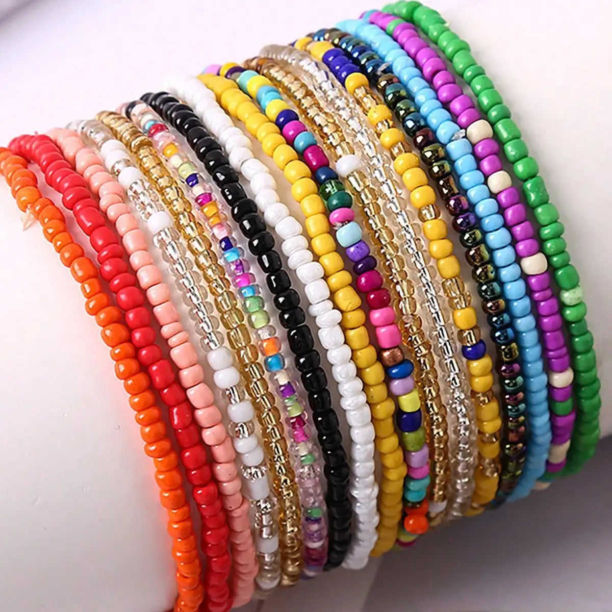 Elastic Beaded Bracelets Set